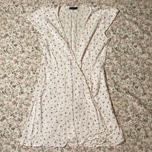 Brandy Melville White Floral Wrap Dress